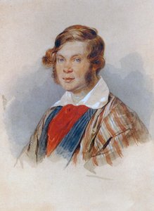 Retrato do poeta príncipe Pyotr A. Vyazemsky 1792-1878, década de 1830 de Pyotr Fyodorovich Sokolov