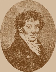 Retrato do compositor e guitarrista Andrei Osipovich Sychra 1773-1850, 1817. de Pyotr Fyodorovich Sokolov