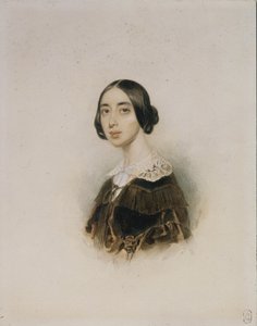 Retrato da cantora e compositora Michelle Pauline Viardot-García 1821-1910, 1843-1845 de Pyotr Fyodorovich Sokolov