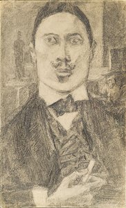 Retrato do pintor Nikolay Sapunov 1880-1912, 1912 de Pyotr Ignatyevich Bromirsky