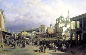 Mercado em Nizhny Novgorod, 1872.