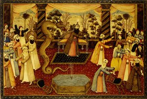 E ele jogou sua vara no chão, e ela se transformou em serpente, e Moisés fugiu dela. C. 1860-70
