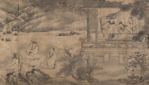 Encontro de Poetas no Pavilhão das Orquídeas, datado de 1607. de Qian Gong
