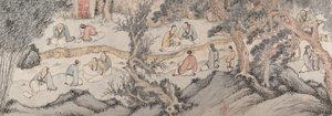 Encontro no Pavilhão das Orquídeas, datado de 1560. de Qian Gu