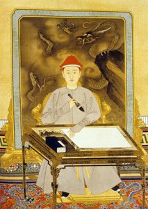 Heng Tsu ou Kangxi, Imperador da China na sua Mesa de Escrita