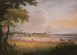 Um Torneio de Tiro com Arco Equestre em um Acampamento Militar, c.1850 de Qing Dynasty Chinese School