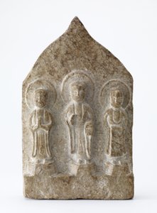 Falsificação de um pequeno tablet budista de Qing Dynasty Chinese School