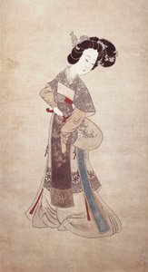 Lady of China, de Ren Shyong (pintura em seda) de Qing Dynasty Chinese School