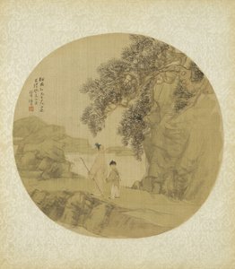 Paisagem com figuras, 1883 de Qing Dynasty Chinese School