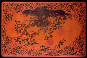 Tampo da Mesa, período Kangxi (1662-1722) (madeira laqueada e tecido de cânhamo) (ver também 272135)