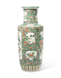 Vaso da famille verte &39;Romance of the Three Kingdoms&39; Roll (cerâmica)