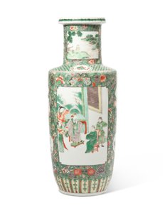 Vaso da famille verte &39;Romance of the Three Kingdoms&39; Roll (cerâmica)