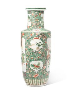 Vaso da famille verte &39;Romance of the Three Kingdoms&39; Roll (cerâmica)