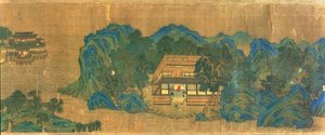 Residência de Wang Chuan, depois do estilo de pintura e poesia de Wang Wei