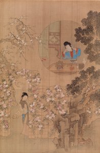 Mulher no Jardim - Mulher na Janela Circular de Qiu Ying