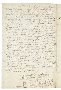 Carta em francês de Elizabeth I da Inglaterra a Henri IV da França, c.1596 de Queen Elizabeth I of England and