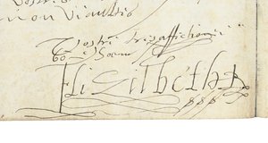 Assinatura em carta de Elizabeth I da Inglaterra a Henri IV da França, c.1596 de Queen Elizabeth I of England and