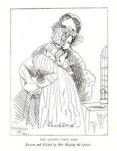 Imagem mais antiga conhecida da primeira filha de Victorias, depois da princesa Royal, de 3 meses, com ela