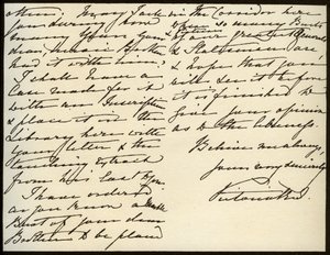 Carta da rainha Victoria a Mary Augusta Gordon, castelo de Windsor, 16 de março de 1885
