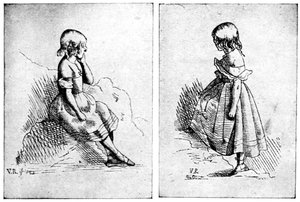Duas gravuras da rainha Victoria, 1840.