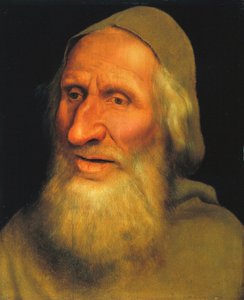 Cabeça de um velho, c.1525 (óleo no painel) de Quentin Massys or Metsys