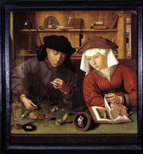 The money changer and his wife The lender and his wife" por Quentin Metsys