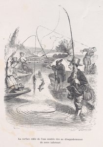 A água ondulante parece estar zombando do nosso infortúnio. das Pequenas Misérias do Humano L..., 1843. de Quichon