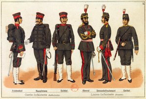 Guerra Sino-Japonesa - Uniformes do exército japonês, gravura, Leipzig