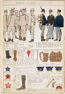 Variações uniformes do Reino da Itália, placa de cor por Quinto Cenni de Quinto Cenni