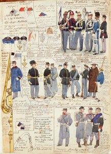 Uniformes e distintivos do Reino de Itália por Quinto Cenni, placa de cor de Quinto Cenni