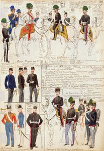 Vários uniformes do Duchy of Modena de Quinto Cenni, placa de cor de Quinto Cenni