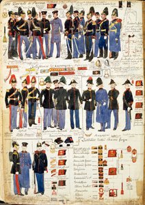 Vários uniformes do Ducado de Parma de Quinto Cenni, placa de cor de Quinto Cenni