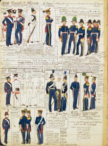 Vários uniformes do Ducado de Parma de Quinto Cenni