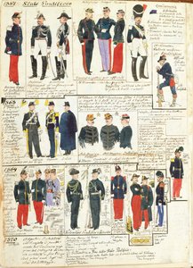 Vários uniformes dos Estados Pontifícios de Quinto Cenni