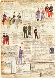 Vários uniformes dos Estados Pontifícios de Quinto Cenni