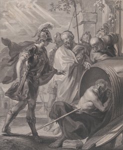 O encontro de Diógenes de Sinope e Alexandre, o Grande, 1784. de Quirin Mark