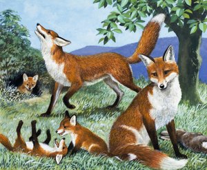 Os caçadores da nossa ilha, de "O reino da natureza" (guache sobre papel)
