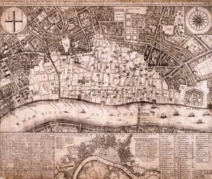 Mapa de Londres, 1666 de RP