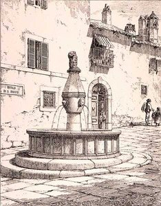 Fonte do Vicolo di S. Rocco, Viterbo, Itália, de 
