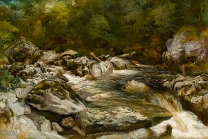 Cachoeira, ligado, a, rio conway, norte gales