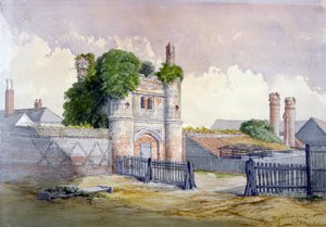 Vista de Beckingham Hall perto de Witham, Essex, 1869. de R Nightingale