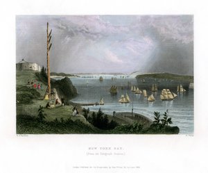 New York Bay, como pode ser visto na Telegraph Station, EUA, 1838.