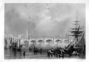 A ponte e o cais de Broomielaw, Glasgow, Escócia, 1886