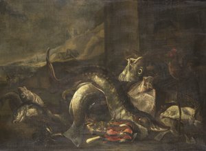 Natureza Morta com Peixes de R. van Burgh