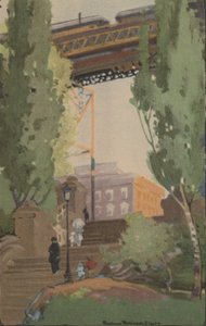 A Ferrovia Elevada na 110th Street, 1914.