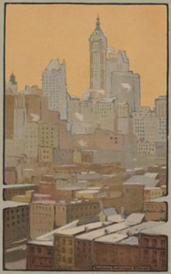 O Edifício Singer da Ponte do Brooklyn, 1914.