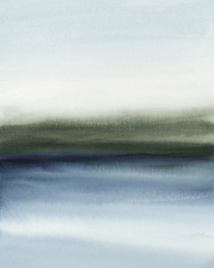 Horizonte azul-esverdeado enevoado