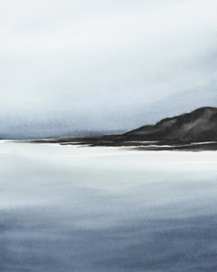 Paisagem costeira enevoada