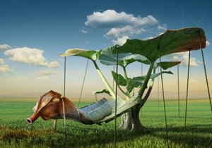Cama flutuante em forma de cavalo-marinho de Radoslav Penchev