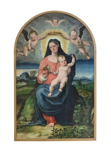 Madona com o Menino, antes de 1543 (óleo sobre painel) de Raffaellino di Michelangelo (16th century)